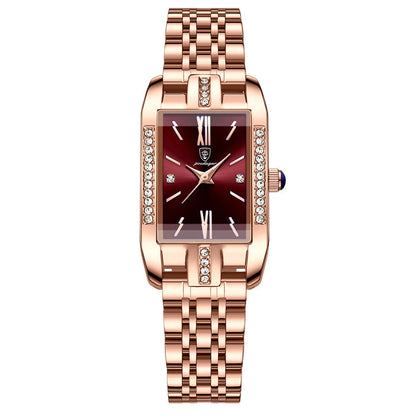 Women’s Rectangular Bracelet Watch – Crystal-Set Quartz Watch for Elegant Everyday Wear