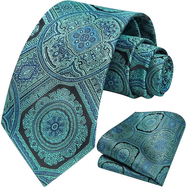 Men’s Floral Paisley Tie Set – Refined Formal Accessories for Weddings and Events