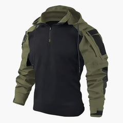 Men’s Windbreaker – Hooded Half-Zip Jacket with Upper-Arm Pockets