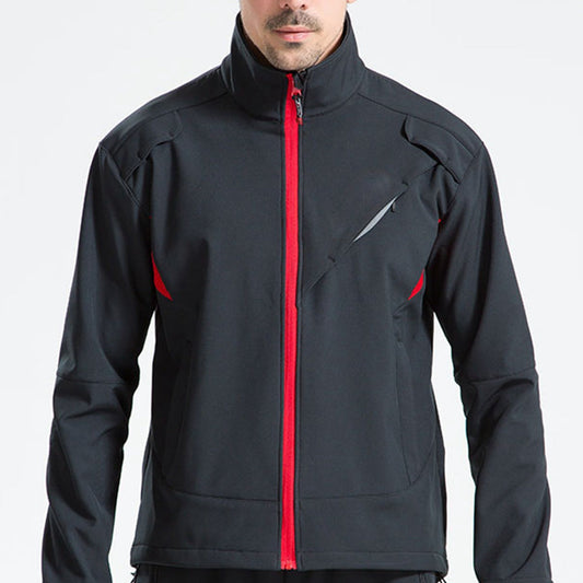 Men’s Thermal Fleece Cycling Jacket – Waterproof Windproof Reflective Winter Running Jacket with Full Zip and Pockets