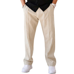 Men’s Pleated Wide-Leg Trousers – Lightweight Relaxed Pants for Everyday Wear