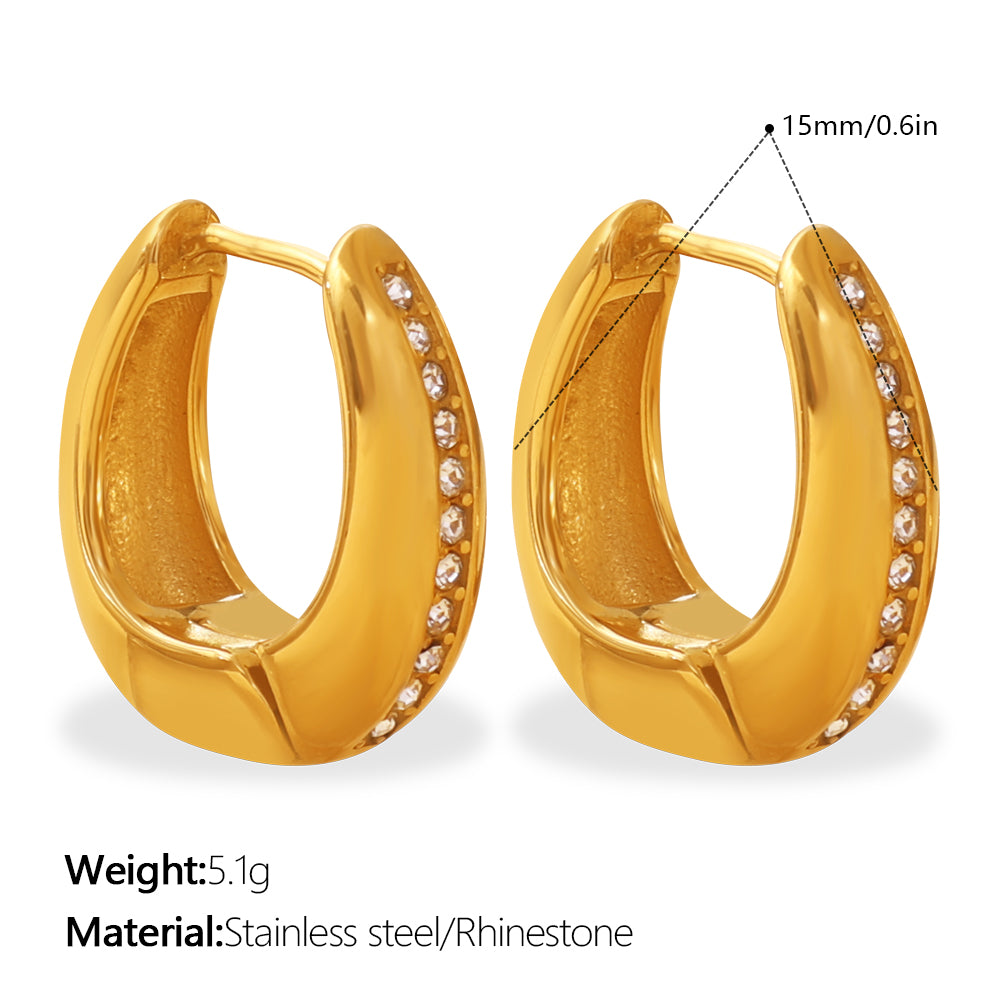 VARIANT|main|Gold zircon huggie hoop earrings