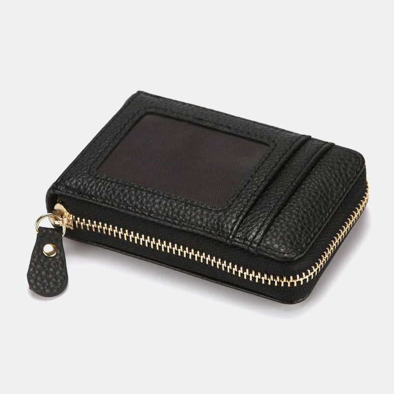 Men’s RFID Faux Leather Card Holder – Compact Zip-Around Wallet with Multi-Slot Organisation
