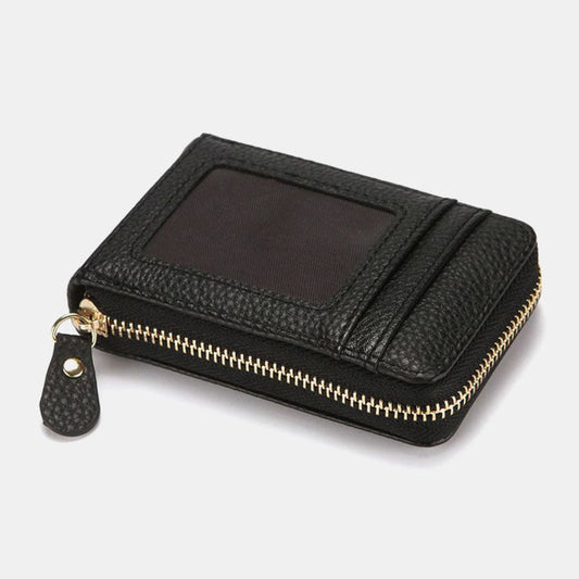 Men’s RFID Faux Leather Card Holder – Compact Zip-Around Wallet with Multi-Slot Organisation