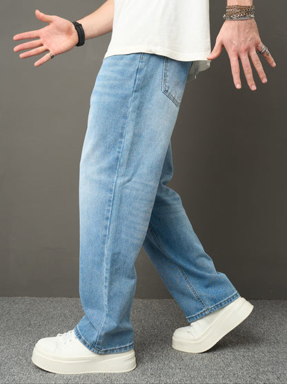 Men’s Relaxed Straight-Leg Jeans – Classic Denim for Everyday Casual Wear