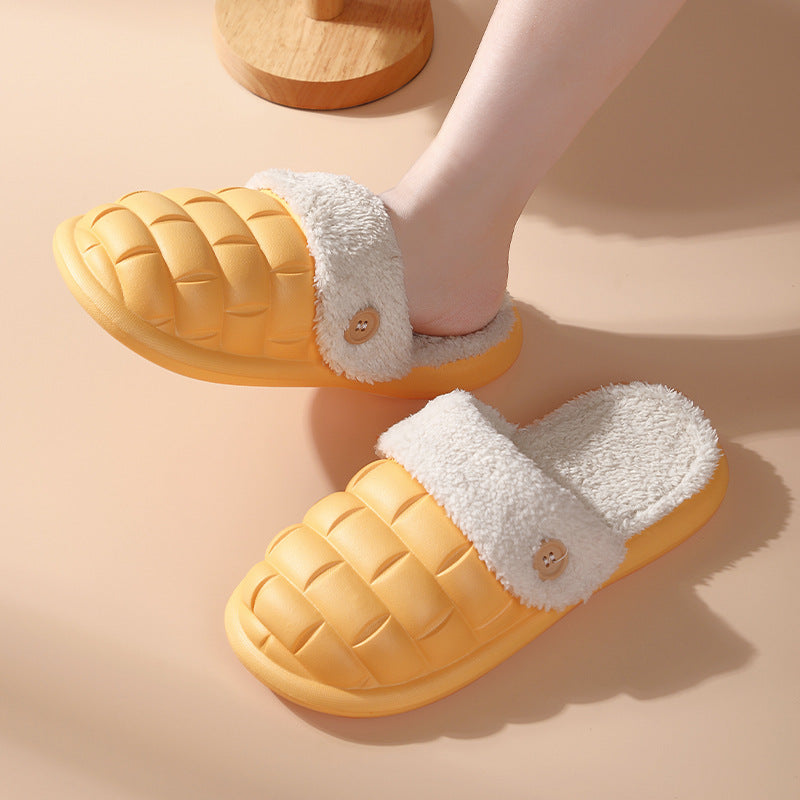 Women's Faux Fur Lined Washable Platform Clog Slippers
