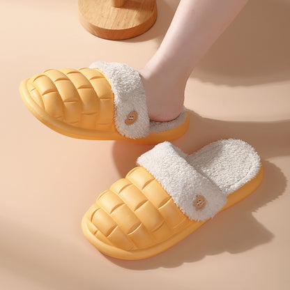 Women's Faux Fur Lined Washable Platform Clog Slippers
