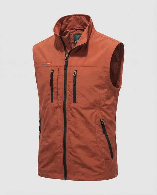 Men’s Lightweight Utility Gilet – Multi-Pocket Zip-Up Layer for Travel and Everyday Wear