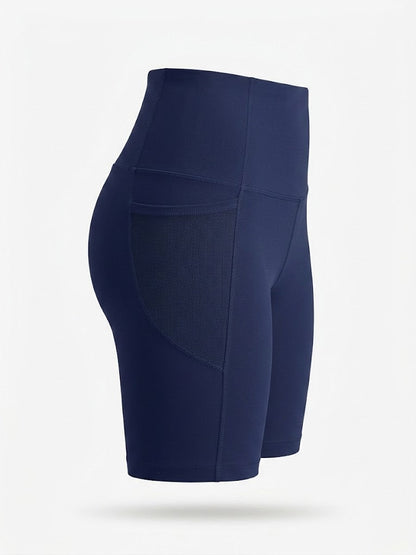 Women’s High-Waisted Cycling Shorts – Stretch Pocket Activewear for Training and Running