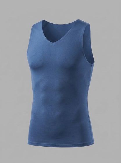 Men’s Fleece-Lined Thermal Tank Top – Seamless Slim-Fit Base Layer for Cold-Weather Layering