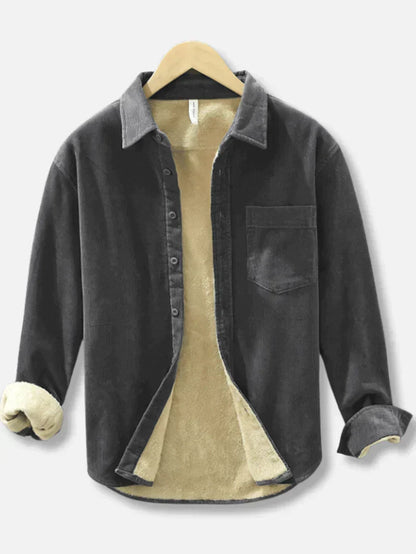 Men’s Fleece-Lined Corduroy Shirt Jacket – Warm Casual Layer for Cooler Seasons