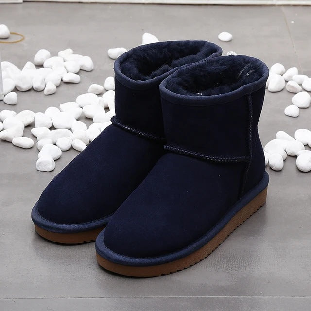 Women's Faux Fur Lined Heeled Snow Boots - Army Green
