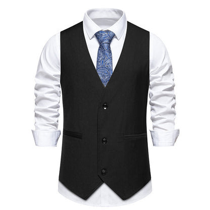 Men’s Tailored Formal Waistcoat – Slim-Fit Button-Front Vest for Weddings Business and Evening Events