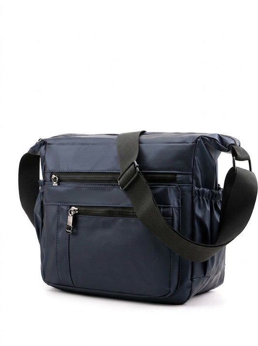 Men’s Multi-Pocket Nylon Crossbody Bag – Spacious Shoulder Messenger with Adjustable Strap and Zip Compartments