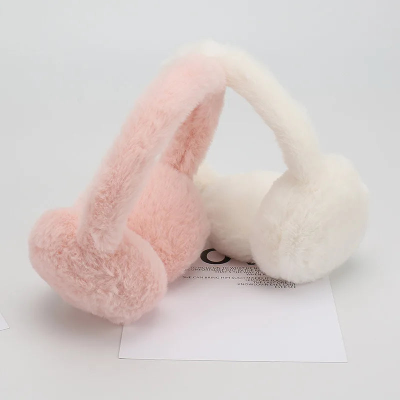 Women’s Plush Faux-Fur Winter Earmuffs – Foldable Adjustable Warm Ear Covers for Outdoor Cold-Weather Wear