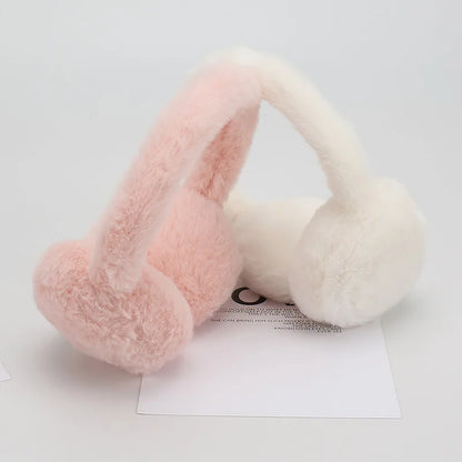 Women’s Plush Faux-Fur Winter Earmuffs – Foldable Adjustable Warm Ear Covers for Outdoor Cold-Weather Wear