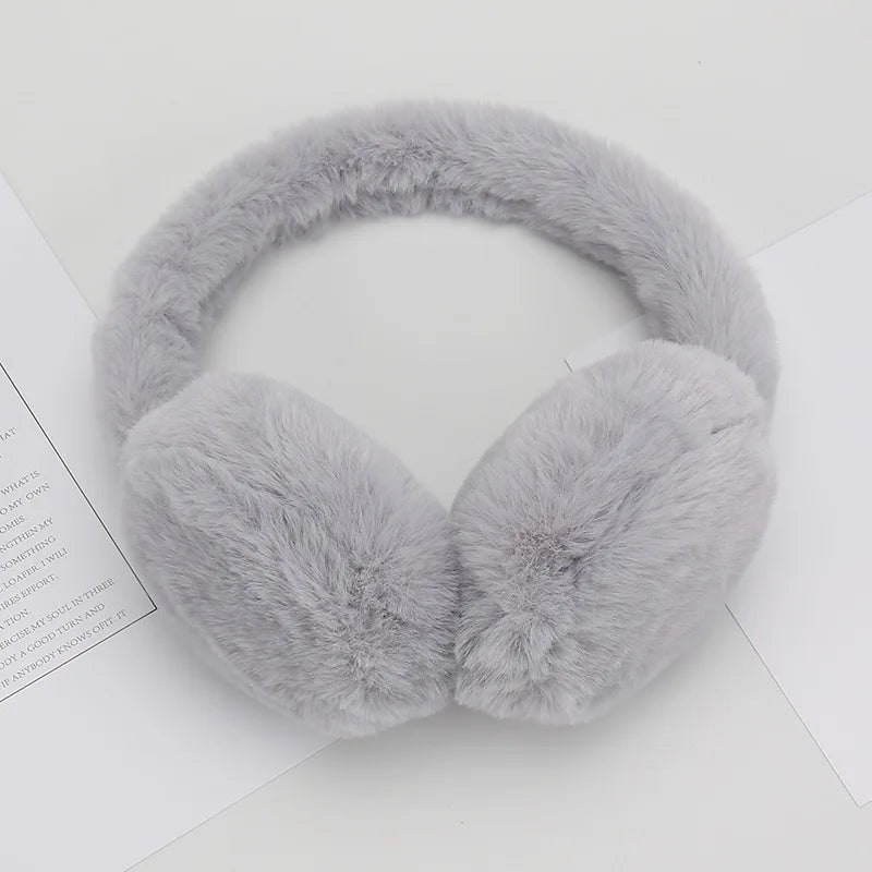 Women’s Plush Faux-Fur Winter Earmuffs – Foldable Adjustable Warm Ear Covers for Outdoor Cold-Weather Wear
