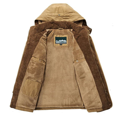 Men’s Fleece-Lined Multi-Pocket Winter Parka – Weather-Resistant Utility Layer for Everyday and Outdoor Cold-Weather Wear