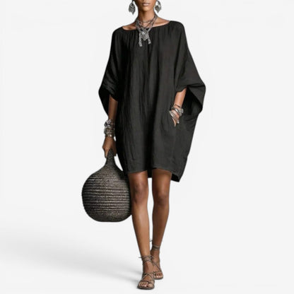 Women’s Oversized Batwing Mini Dress – Flowing Boho Shift for Spring and Summer