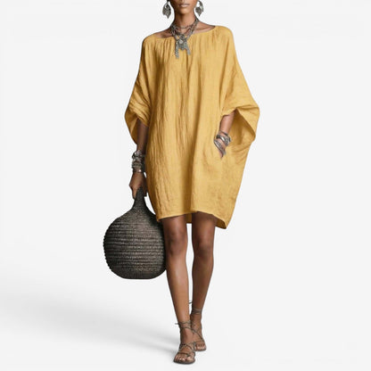Women’s Oversized Batwing Mini Dress – Flowing Boho Shift for Spring and Summer