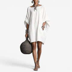 Women’s Oversized Batwing Mini Dress – Flowing Boho Shift for Spring and Summer