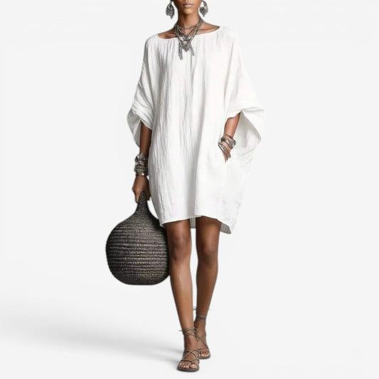 Women’s Oversized Batwing Mini Dress – Flowing Boho Shift for Spring and Summer