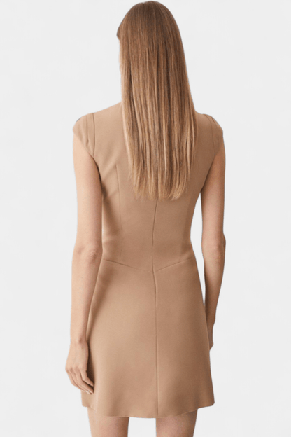 Women’s Sculpted Pleat Insert Mini Dress – Tailored Formal Style for Office and Events