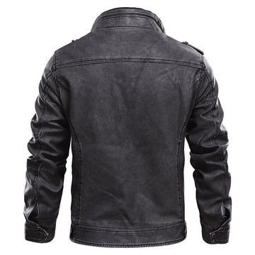 Men’s Multi-Pocket Leather Jacket – Structured Utility Layer for Autumn and Winter