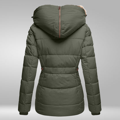 Women’s Faux-Fur Hooded Puffer Jacket – Warm Weather-Resistant Winter Layer for Everyday Wear