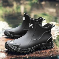 Men’s Waterproof Ankle Rain Boots – Slip-Resistant Urban Footwear for Wet Commutes and Outdoor Wear