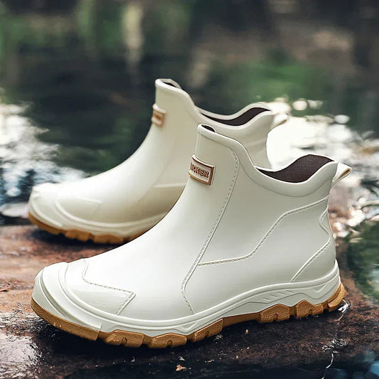 Men’s Waterproof Ankle Rain Boots – Slip-Resistant Urban Footwear for Wet Commutes and Outdoor Wear