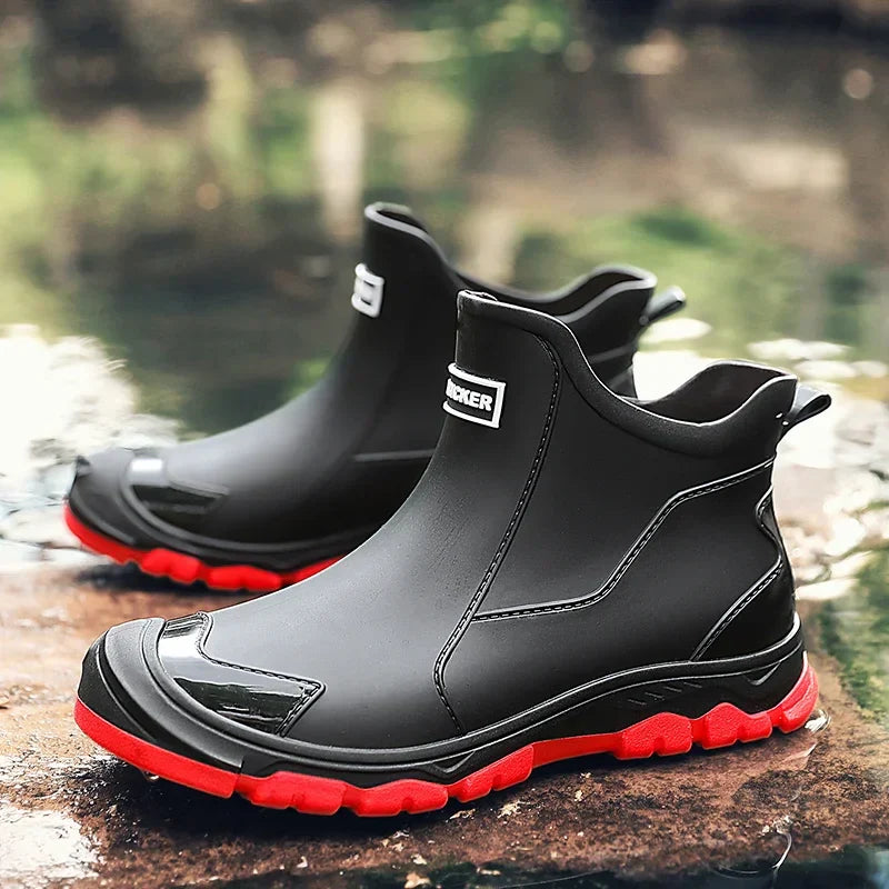 Men’s Waterproof Ankle Rain Boots – Slip-Resistant Urban Footwear for Wet Commutes and Outdoor Wear