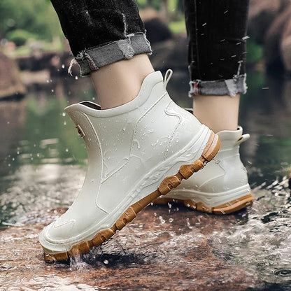 Men’s Waterproof Ankle Rain Boots – Slip-Resistant Urban Footwear for Wet Commutes and Outdoor Wear