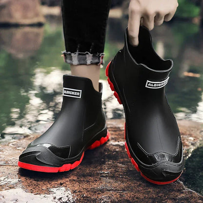 Men’s Waterproof Ankle Rain Boots – Slip-Resistant Urban Footwear for Wet Commutes and Outdoor Wear