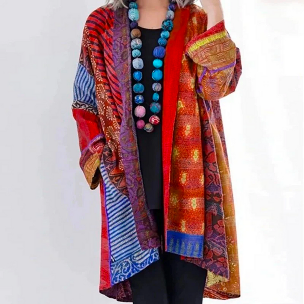 Women’s Printed Longline Cardigan – Relaxed Boho Duster Layer for Everyday and Weekend Wear