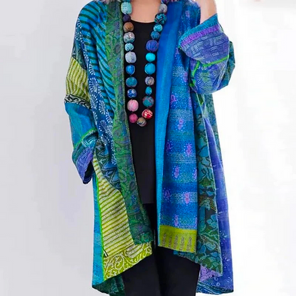 Women’s Printed Longline Cardigan – Relaxed Boho Duster Layer for Everyday and Weekend Wear