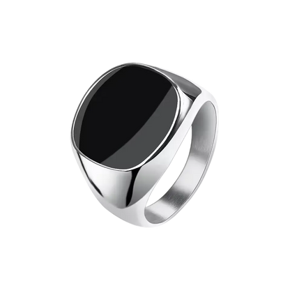 Men’s Stainless Steel Signet Ring – Bold Vintage-Inspired Statement Jewellery