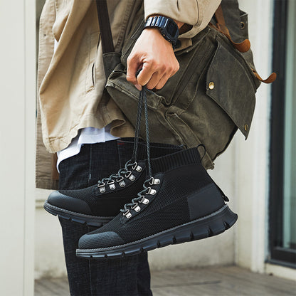 Men’s Breathable Mesh High-Top Trainers – Lightweight Support for Everyday Wear