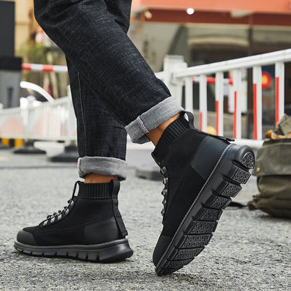 Men’s Breathable Mesh High-Top Trainers – Lightweight Support for Everyday Wear