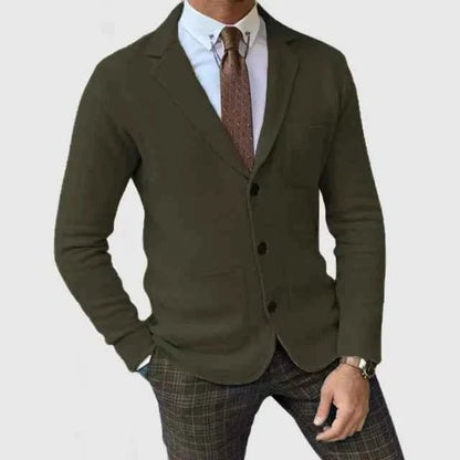 Men’s Knitted Blazer – Lapel Collar with Unstructured Shoulders