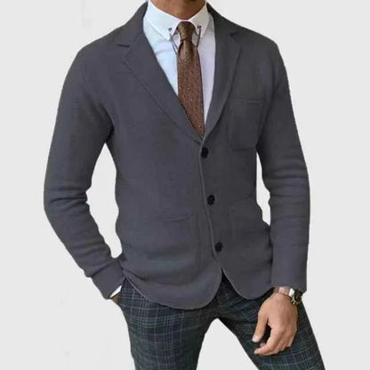 Men’s Knitted Blazer – Lapel Collar with Unstructured Shoulders