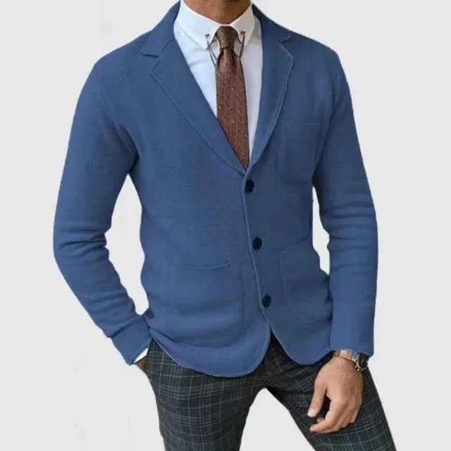 Men’s Knitted Blazer – Lapel Collar with Unstructured Shoulders