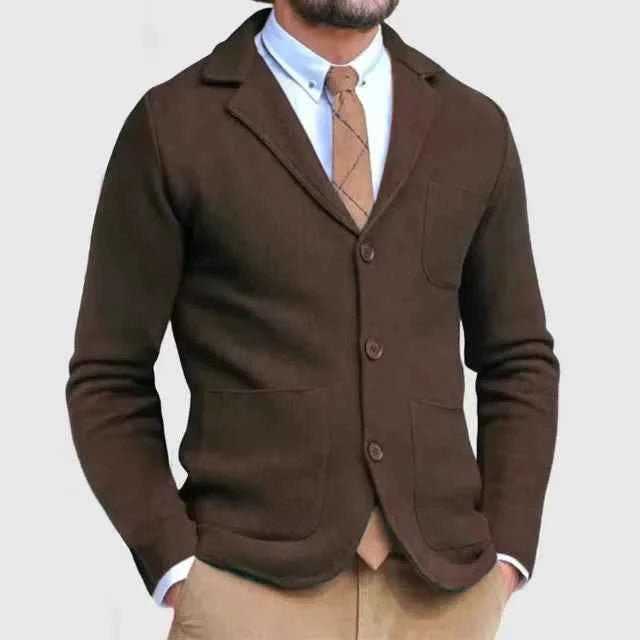 Men’s Knitted Blazer – Lapel Collar with Unstructured Shoulders