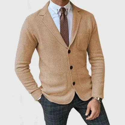 Men’s Knitted Blazer – Lapel Collar with Unstructured Shoulders