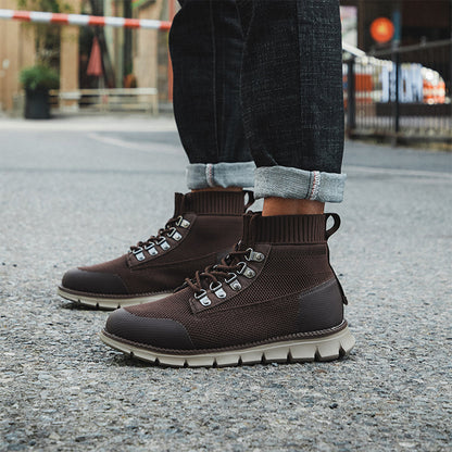 Men’s Breathable Mesh High-Top Trainers – Lightweight Support for Everyday Wear