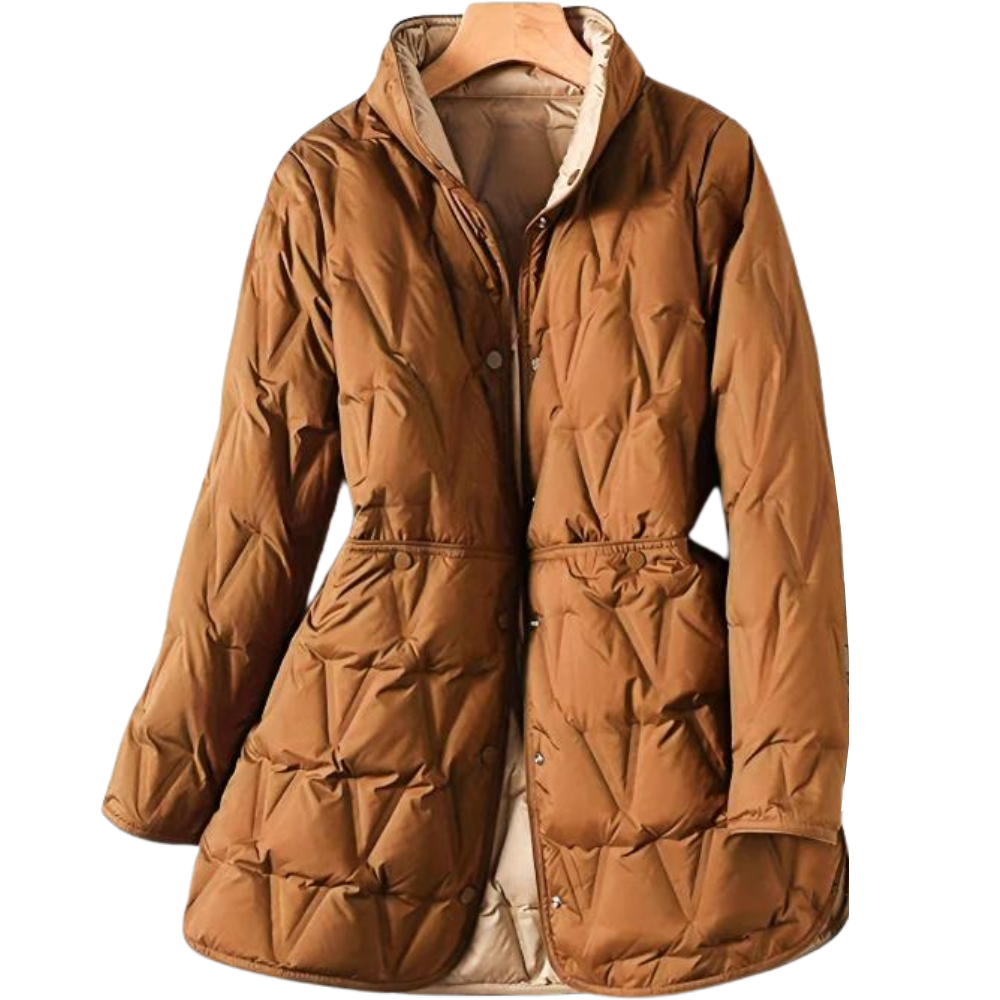 Women’s Longline Down Jacket – Lightweight Quilted Coat for Refined Winter Layering