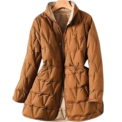 Women’s Longline Down Jacket – Lightweight Quilted Coat for Refined Winter Layering