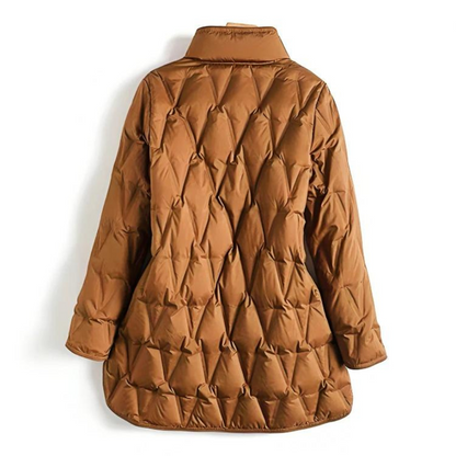 Women’s Longline Down Jacket – Lightweight Quilted Coat for Refined Winter Layering