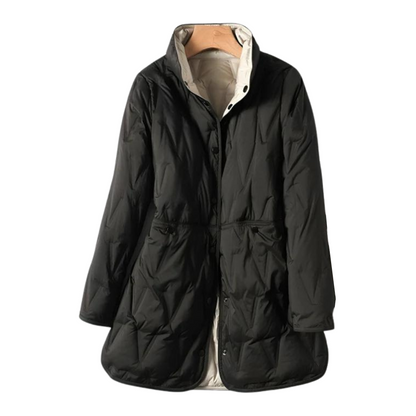 Women’s Longline Down Jacket – Lightweight Quilted Coat for Refined Winter Layering