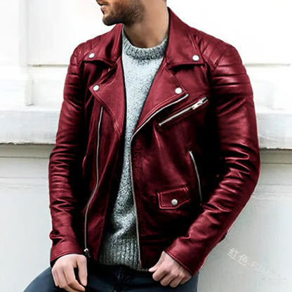 Men’s Quilted-Panel Leather Biker Jacket – Statement Layer for City and Weekend Wear
